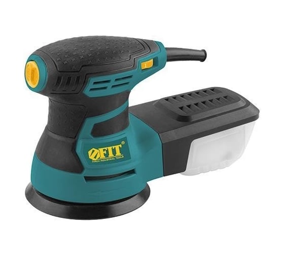 Изображение товара Эксцентриковая шлифмашина FIT 350 Вт, 3000-13000 об/мин, 125 мм, 1,5 кг, липучка, пластик. контейнер, коробка 80582