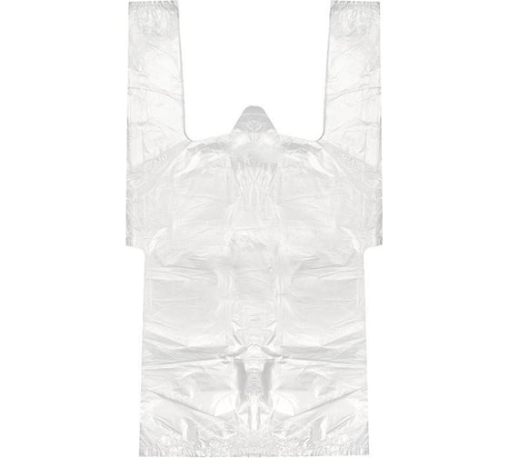 Изображение товара Пакет-майка для пиццы/коробок ООО Комус пнд, 32+24x60 см, 14 мкм, прозрачный, 100 шт. 1511581