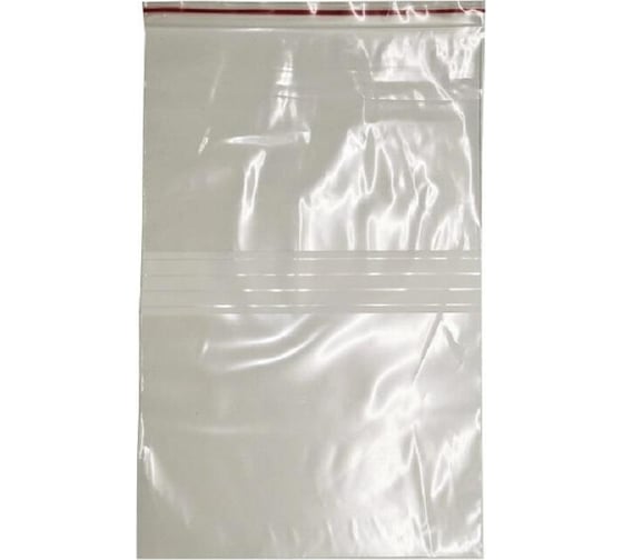 Изображение товара Пакет ООО Комус с замком zip lock, 20x30 см, 60 мкм, с полосой для надписи, 100 шт. 1299391
