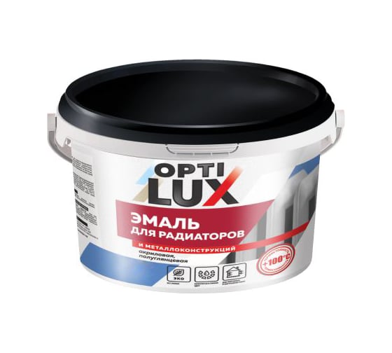 Изображение товара Акриловая эмаль ОПТИЛЮКС для радиаторов и металлоконструкций, 0.5кг 025464546466
