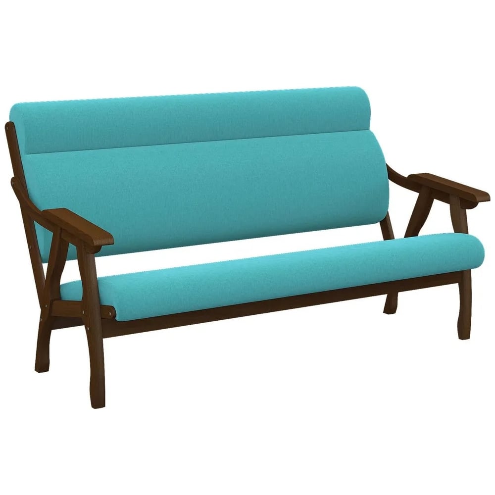 Изображение товара Диван Мебелик Вега 10 ткань бирюза, каркас орех, современный стиль