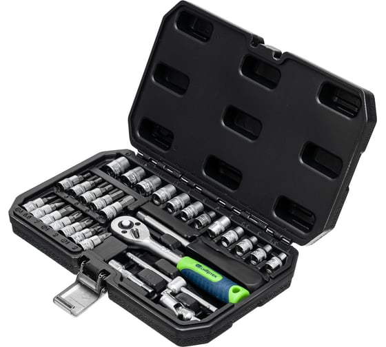 Изображение товара Набор инструментов СИБРТЕХ 1/4", пластиковый кейс, 29 предметов 13392