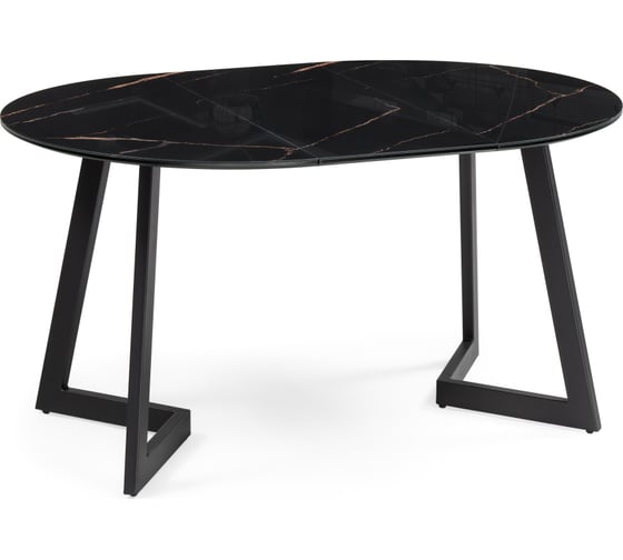 Изображение товара Стеклянный стол Woodville алингсос 100(140)х100x76 см, обсидиан/черный 532386