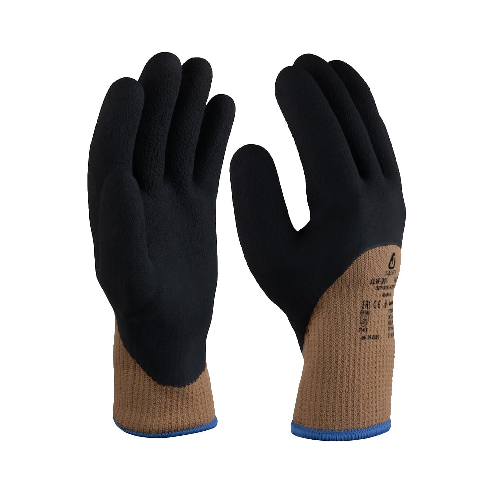 Утепленные перчатки Jeta Safety с латексным покрытием 3/4, размер 9/L JLW-201-L