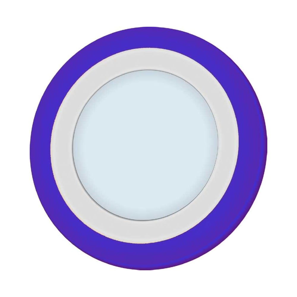 Изображение товара Светодиодный светильник LightStandart Piatto LED R 8+3 BLUE 11Вт 6000K световой поток 650Лм размеры 145х25мм врезное отверстие 120мм подсветка синяя IT8840