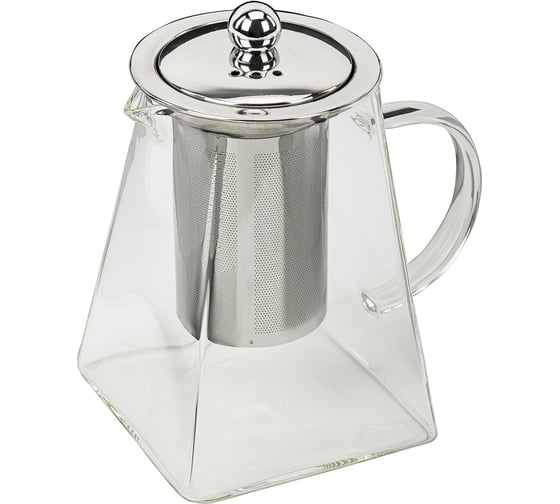 Изображение товара Заварочный чайник DASWERK 950 мл, жаропрочное стекло, металлическая колба-заварник 608647