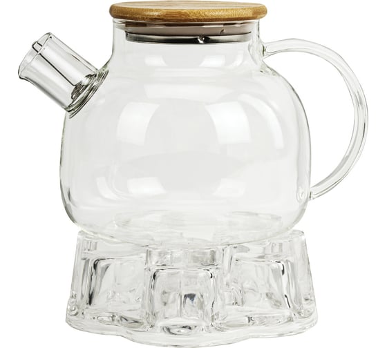 Изображение товара Заварочный чайник DASWERK 900 мл, бочонок, жаропрочное стекло, подставка для свечи, сито 608646
