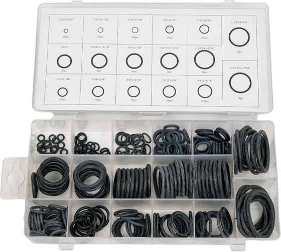 Изображение товара Набор колец резиновых уплотнительных O-Ring NBR70 дюйм. 222 шт HIMPT 00-00011079