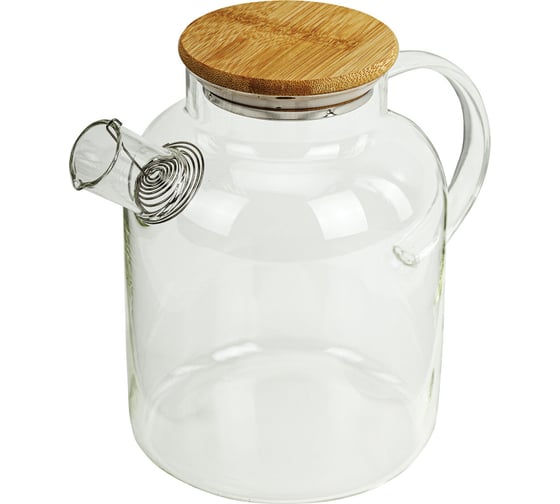 Изображение товара Заварочный чайник DASWERK 1500 мл, бочонок, жаропрочное стекло, спиральное сито 608645