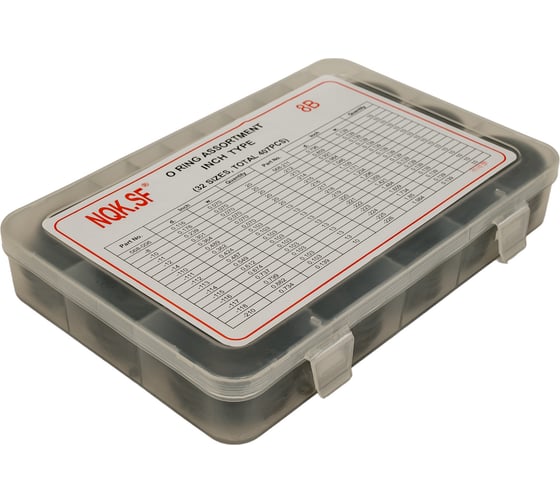 Изображение товара Набор колец резиновых уплотнительных O-Ring NBR70 дюйм. (№8в) 407 шт HIMPT 00-00001404