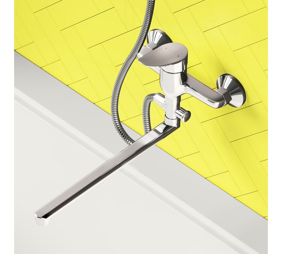 Изображение товара Смеситель для ванны и душа Dorff Norma с изливом и душевым набором D1095000