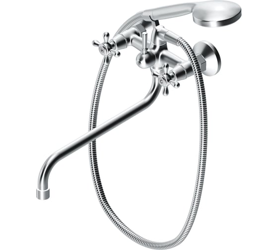 Изображение товара Двухзахватный смеситель для ванны и душа Dorff Vintage с изливом и душевым набором D6095000
