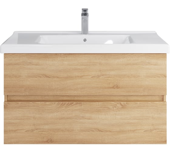 Изображение товара Тумба подвесная для ванной комнаты Sanstar тоскана 100 с раковиной гармония 100 (комплект) 411.1-1.4.1.КГАР