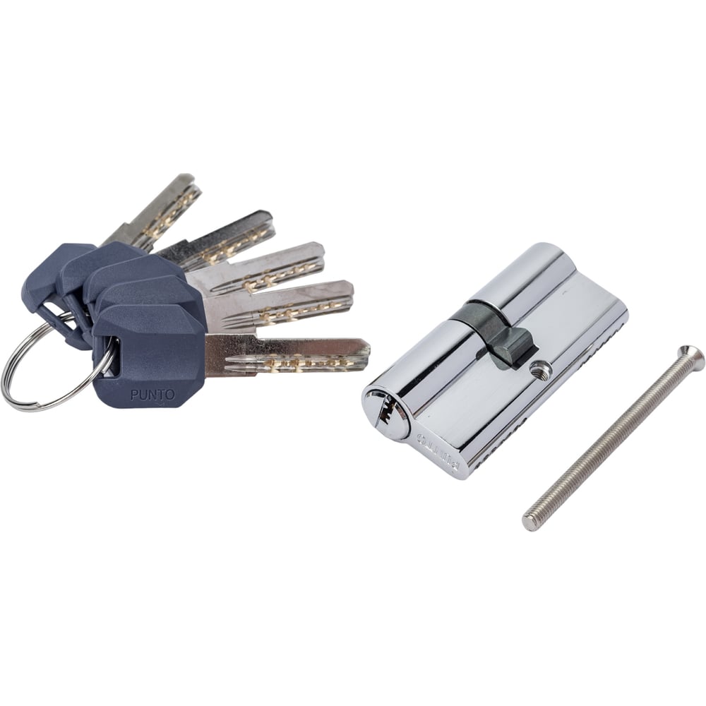 Изображение товара Цилиндровый механизм PUNTO Z400 70 мм 5 ключей хром двусторонний