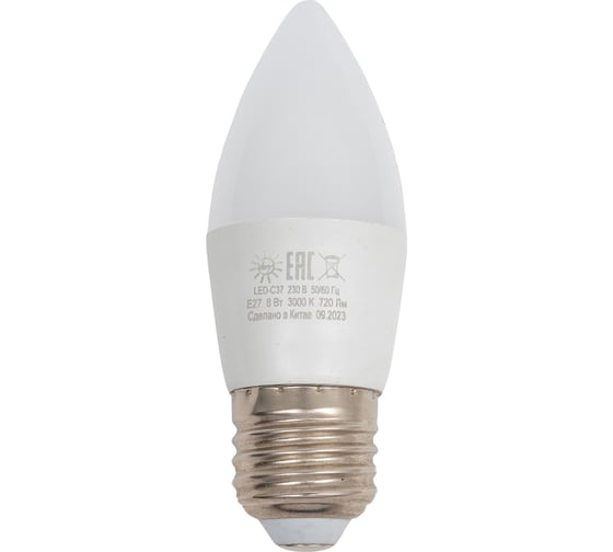 Изображение товара Светодиодная лампа Very свеча CN, 8Вт, 3000К, E27, (шт.) 89-2-27-083