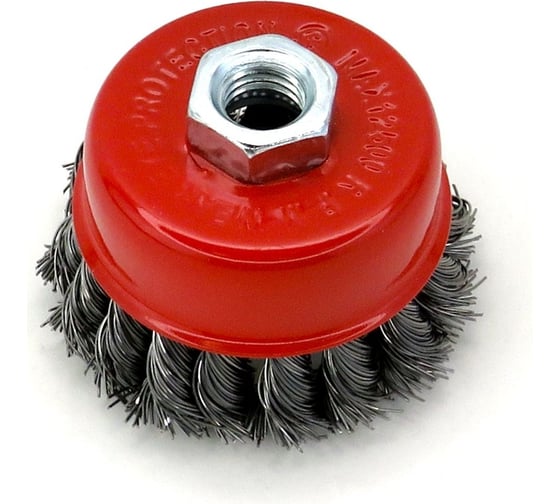 Изображение товара Щетка чашечная жгутовая 75 мм, М14, ворс сталь 0.5 мм, для УШМ EuroBrush 7-002