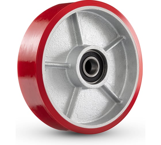 Изображение товара Колесо под гидроузел, ось 20 мм, диаметр 180 мм, полиуретан, чугун, шариковый подшипник СТЕЛЛА-ТЕХНИК P180