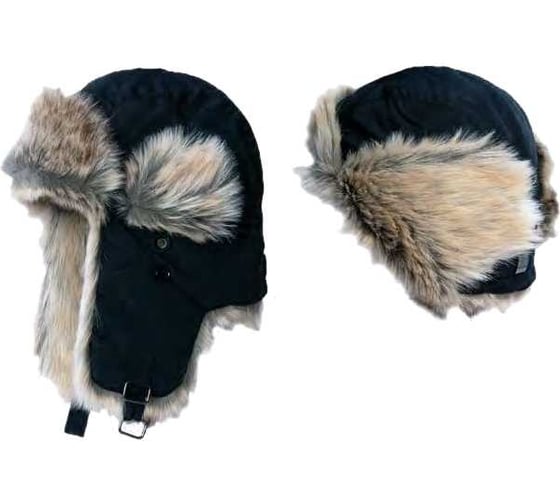 Изображение товара Шапка с меховой отделкой Alaskan черная B346