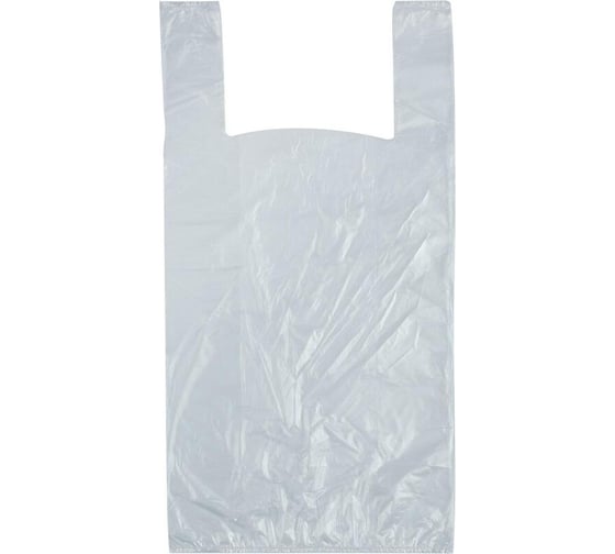 Изображение товара Пакет-майка ООО Комус пнд, 28+13x57 см, 15 мкм, 100 шт., прозрачный 1826152