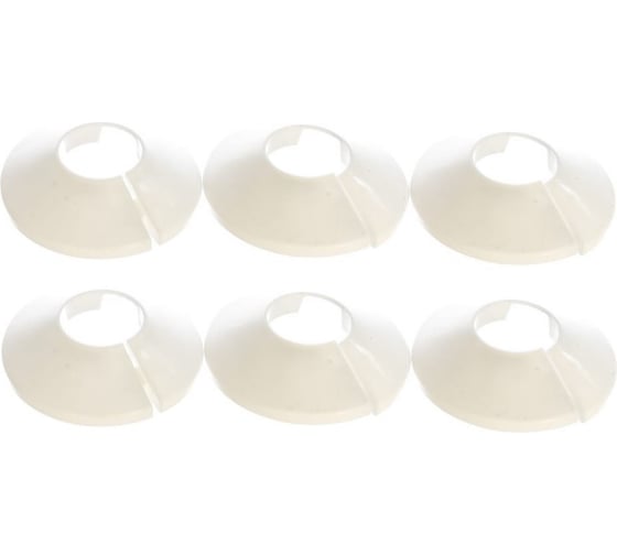 Изображение товара Декоративная чашка отражатель VIVALDO 60x28x12 мм, разъемная, пластик, белая, 6 шт ШГ772090