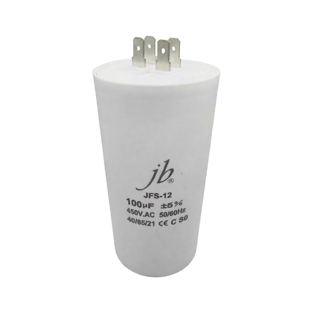 Изображение товара Пусковой конденсатор JB Capacitors JFS-12 100мкФ 450В для электродвигателей Изображение товара Пусковой конденсатор JB Capacitors JFS-12 100мкФ 450В для электродвигателей