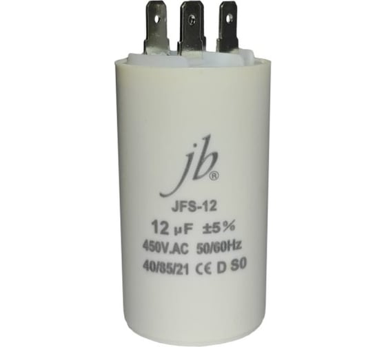 Изображение товара Пусковой конденсатор JB Capacitors jfs-12 (cbb60-a) 100мкф, 450в, 50x117, (клеммы), JFS12A6107J000000B-136