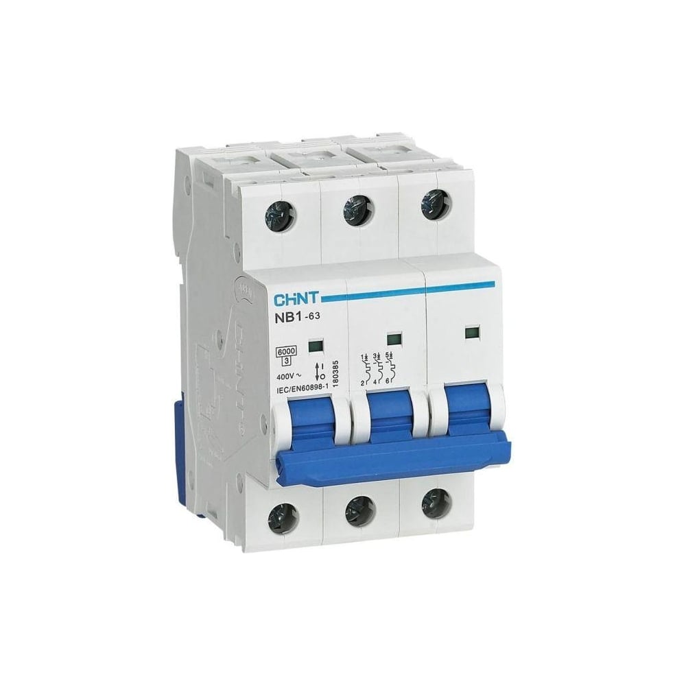 Изображение товара Автоматический выключатель CHINT модульный 3п B 6А 6кА NB1-63 (R) 179695