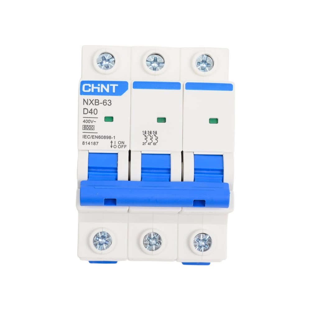 Изображение товара Автоматический выключатель CHINT NXB-63 3-полюсный 40A 6kA