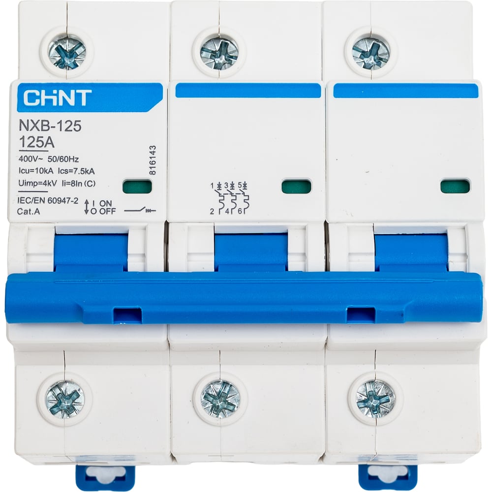 Изображение товара Автоматический выключатель CHINT модульный 3п C 125А 10кА NXB-125 (R) 816143