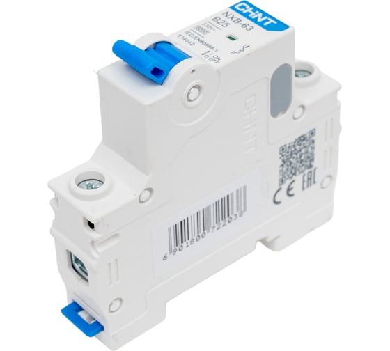 Изображение товара Автоматический выключатель CHINT модульный 1п B 25А 6кА NXB-63 (R) 814042