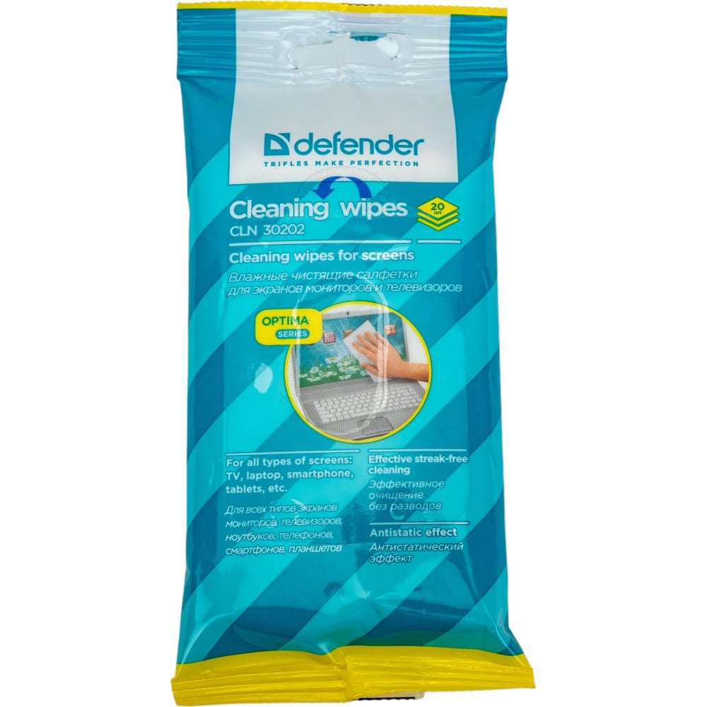Салфетки для экранов Defender салфетки чистящие defender eco cln 30300
