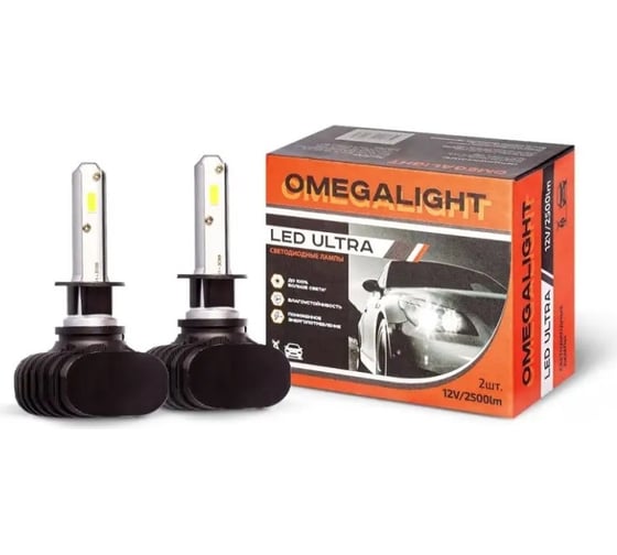 Изображение товара Комплект ламп Clearlight omegalight ultra led, hb3, 2500 lm, 2 шт OLLEDHB3UL-2