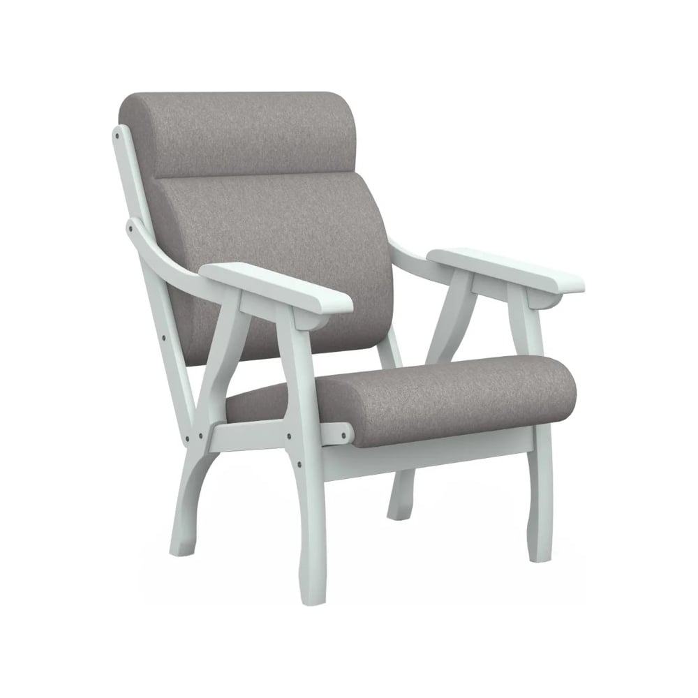 Изображение товара Кресло Мебелик Вега 10 ткань серый с массивом березы и классическим стилем