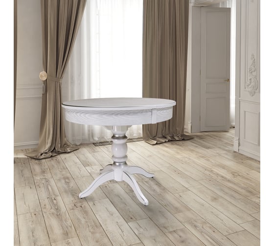 Изображение товара Обеденный стол Мебелик Фидея 4 раздвижной белый/серебро 90/130х90 П0006390 8269