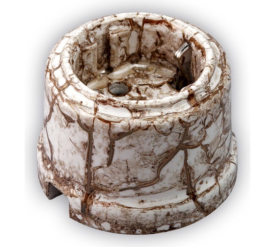 Изображение товара Розетка Retrika, ретро, керамическая, с заземляющим контактом, мрамор RS-80006