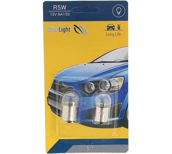 Изображение товара Лампа Clearlight r5w 12v, ba15s, блистер 2 шт CL-R5W-12V 2B