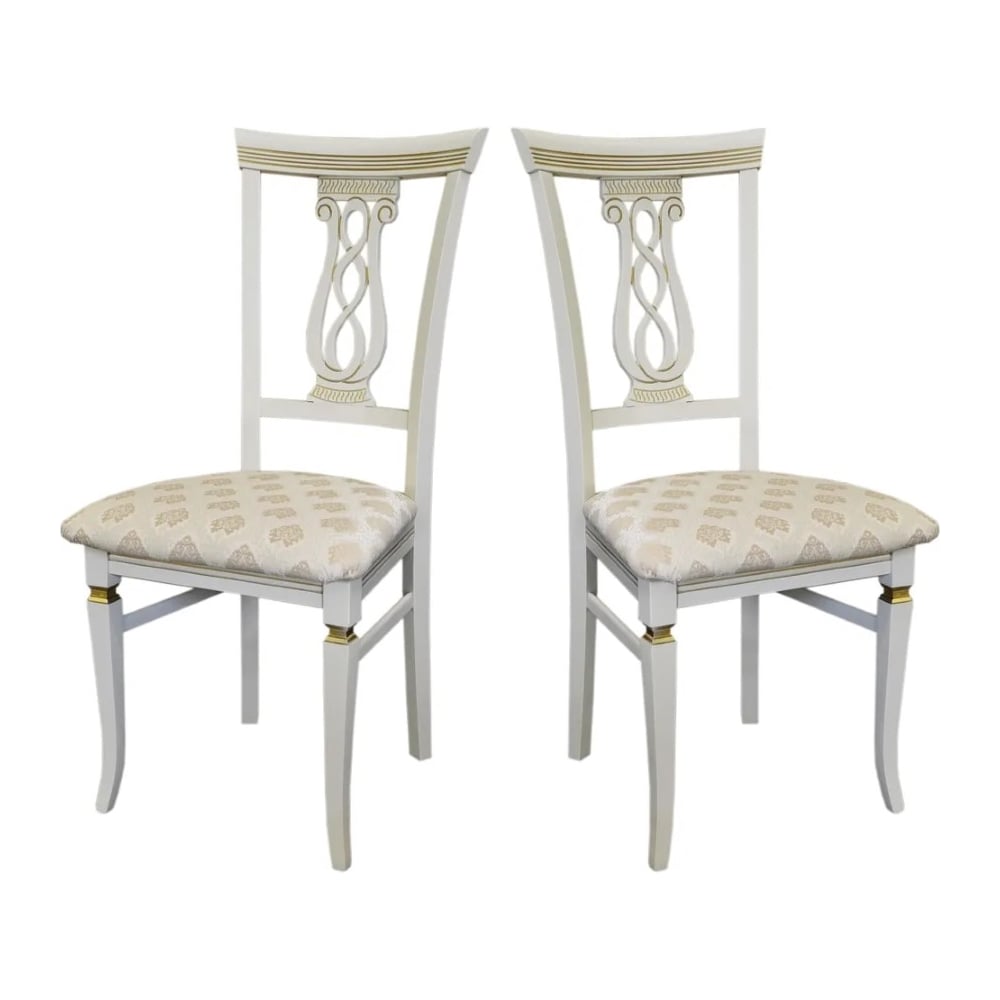 Изображение товара Комплект стульев Мебелик Агнесс 2 шт классический бежевый с тканью и буковым каркасом