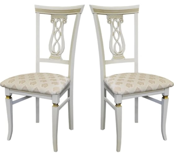 Изображение товара Комплект стульев Мебелик Агнесс слоновая кость/золото, Маркус ваниль 2 шт П0006016 7899