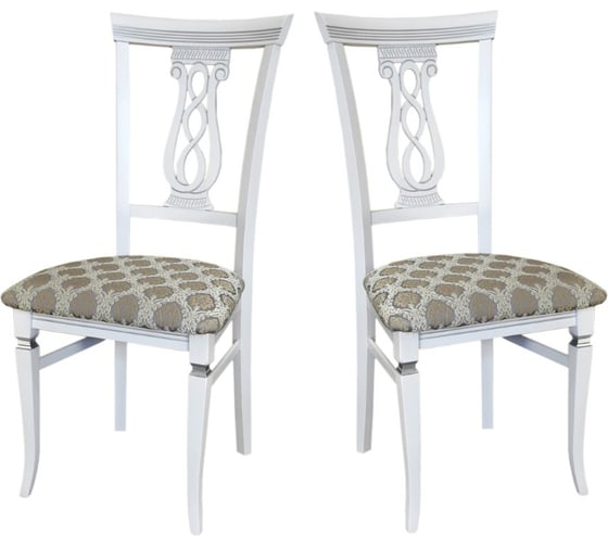 Изображение товара Комплект стульев Мебелик Агнесс белый/серебро, Маркус серебро 2 шт П0005972 7856