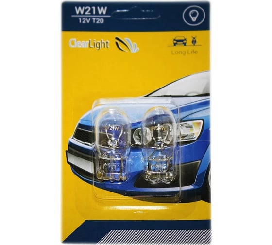 Изображение товара Лампа Clearlight w21w 12v, блистер 2 шт CL-W21W-12V 2B