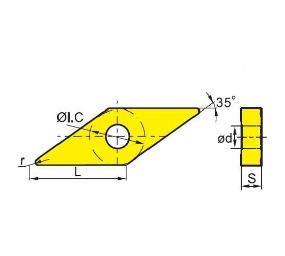 Изображение товара Пластина VNMG160404-ef YBG205, 10 шт ZCC-CT 00001217552