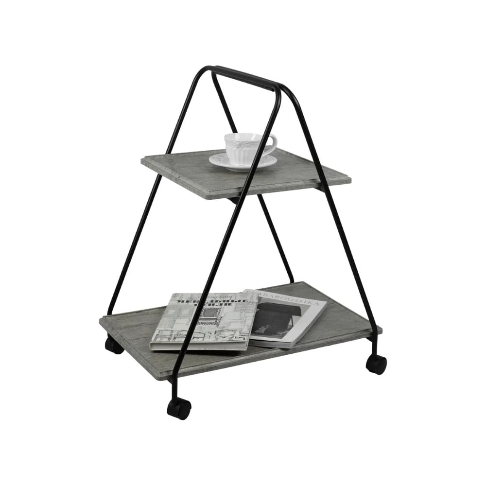 Изображение товара Сервировочный стол Мебелик Милн черный/серый шпат, стиль лофт, МДФ и металл