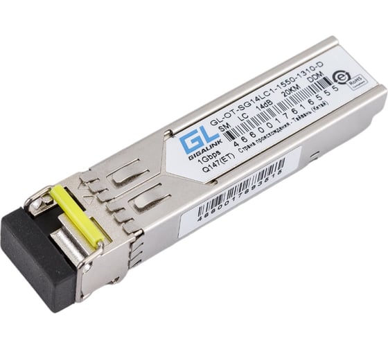 Изображение товара Модуль SFP GIGALINK WDM, 1.25Гбит/c, одно волокно SM, LC GL-OT-SG14LC1-1550-1310-D