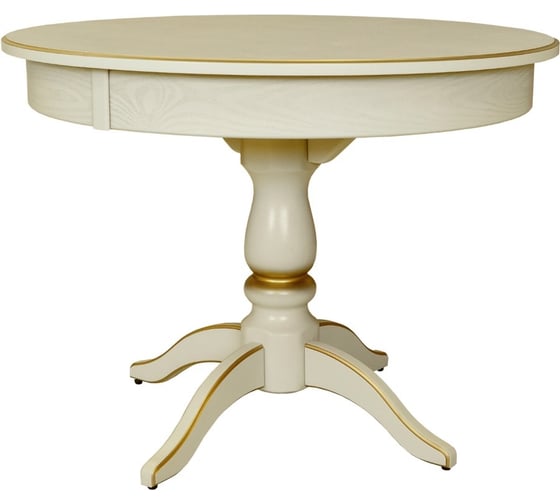 Изображение товара Обеденный стол Мебелик Моро 04 раздвижной слоновая кость/золото 100/140100 П0006713 8588