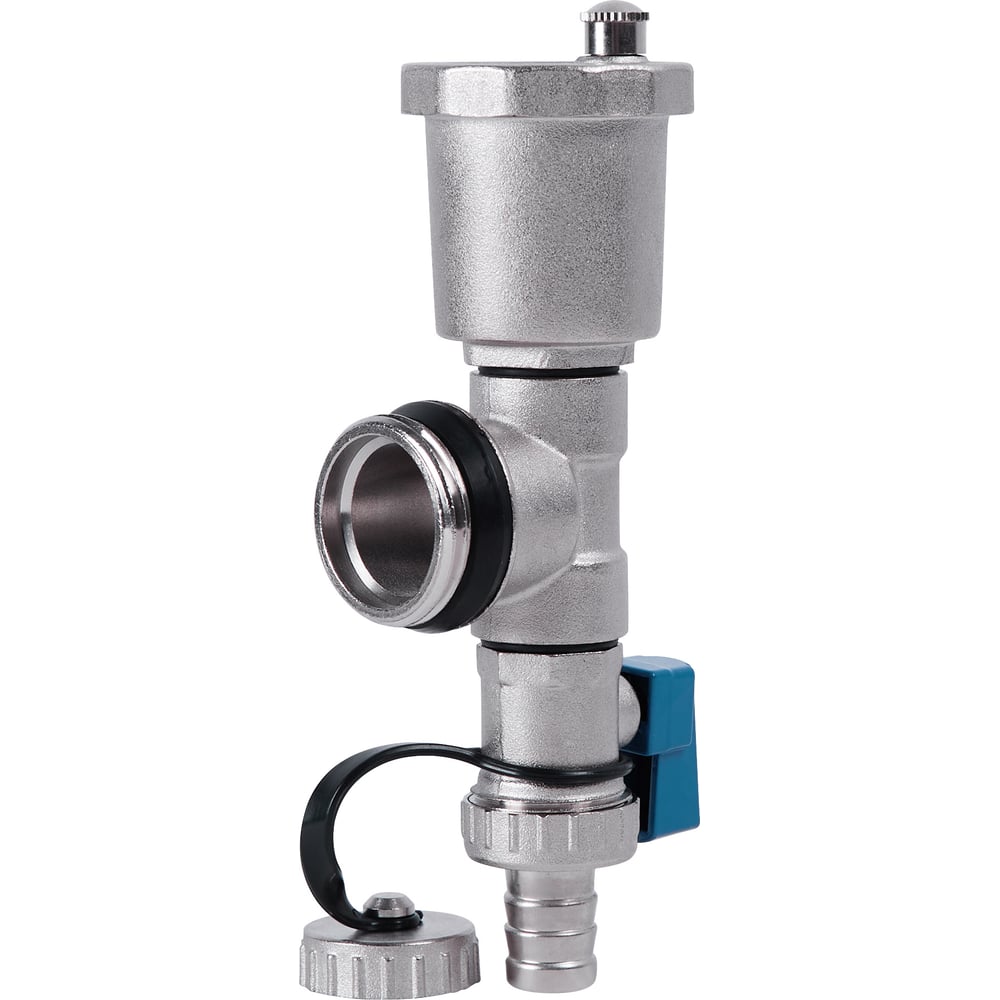 Изображение товара Дренажный клапан с воздухотводчиком RTP латунь 1", никель, 39511