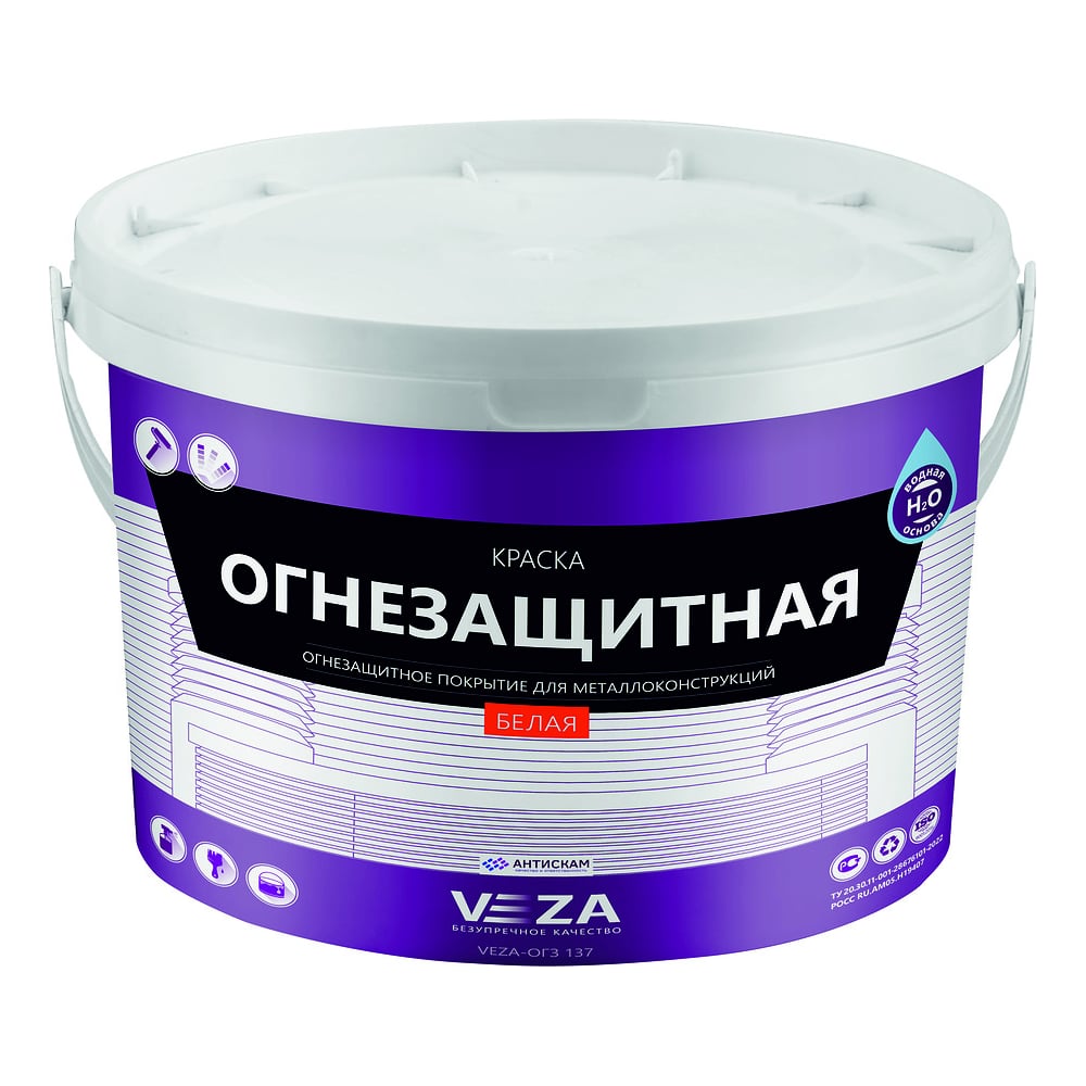 Огнезащитная краска Veza пластиковое окно пвх veka одностворчатое 56x41 мм вxш однокамерный стеклопакет поворотное белый