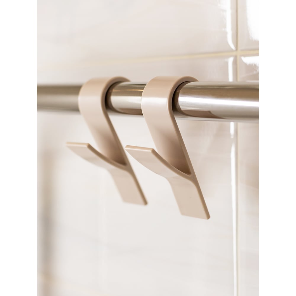 Изображение товара Комплект крючков Bath Plus 2 шт бежевые компактные пластиковые крючки КП003