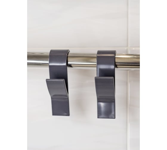 Изображение товара Комплект крючков Bath Plus пластик 2 шт., мокрый асфальт КП006