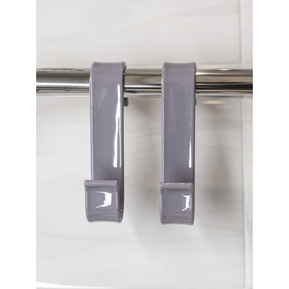 Изображение товара Комплект крючков Bath Plus s-обр. пластик 2 шт. серый КП008