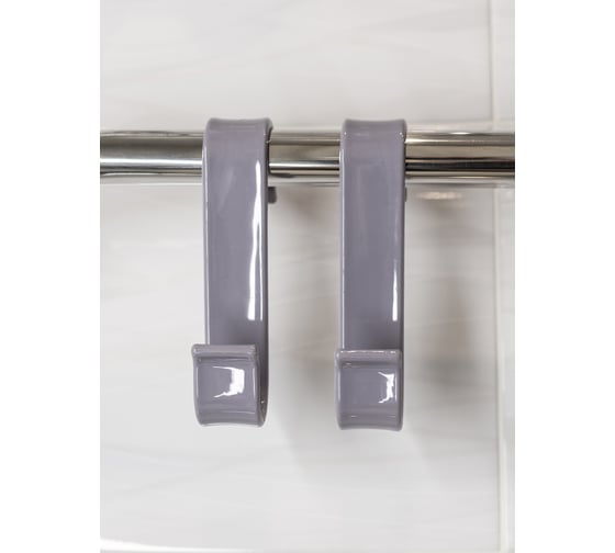 Изображение товара Комплект крючков Bath Plus s-обр. пластик 2 шт., серый КП008